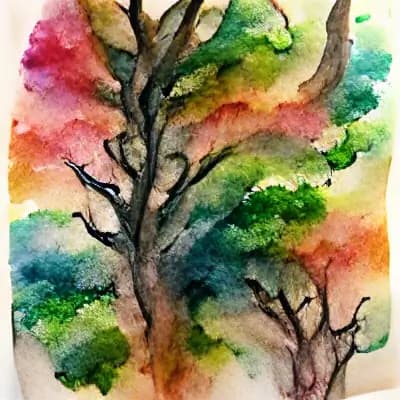 watercolor tree