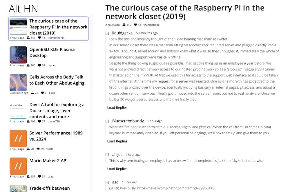 Alternative Hacker News Frontend