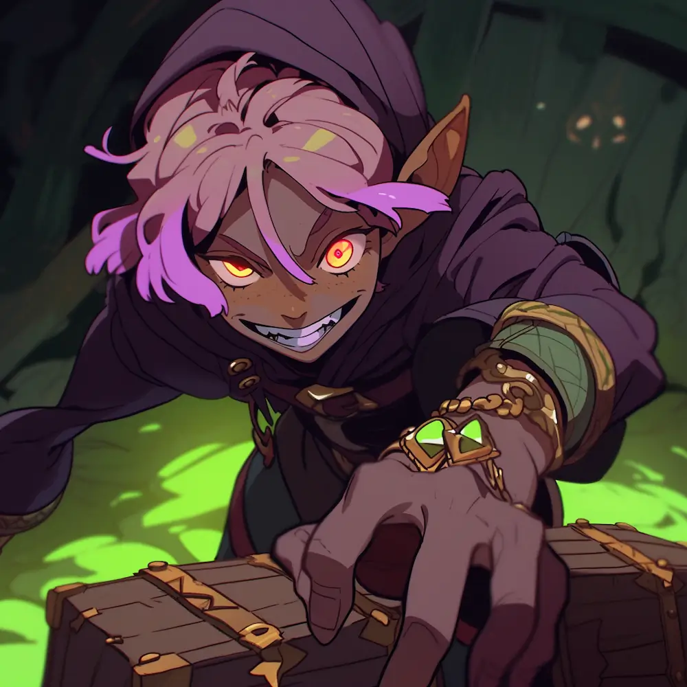 a shifty rogue about to get the treasure dungeon