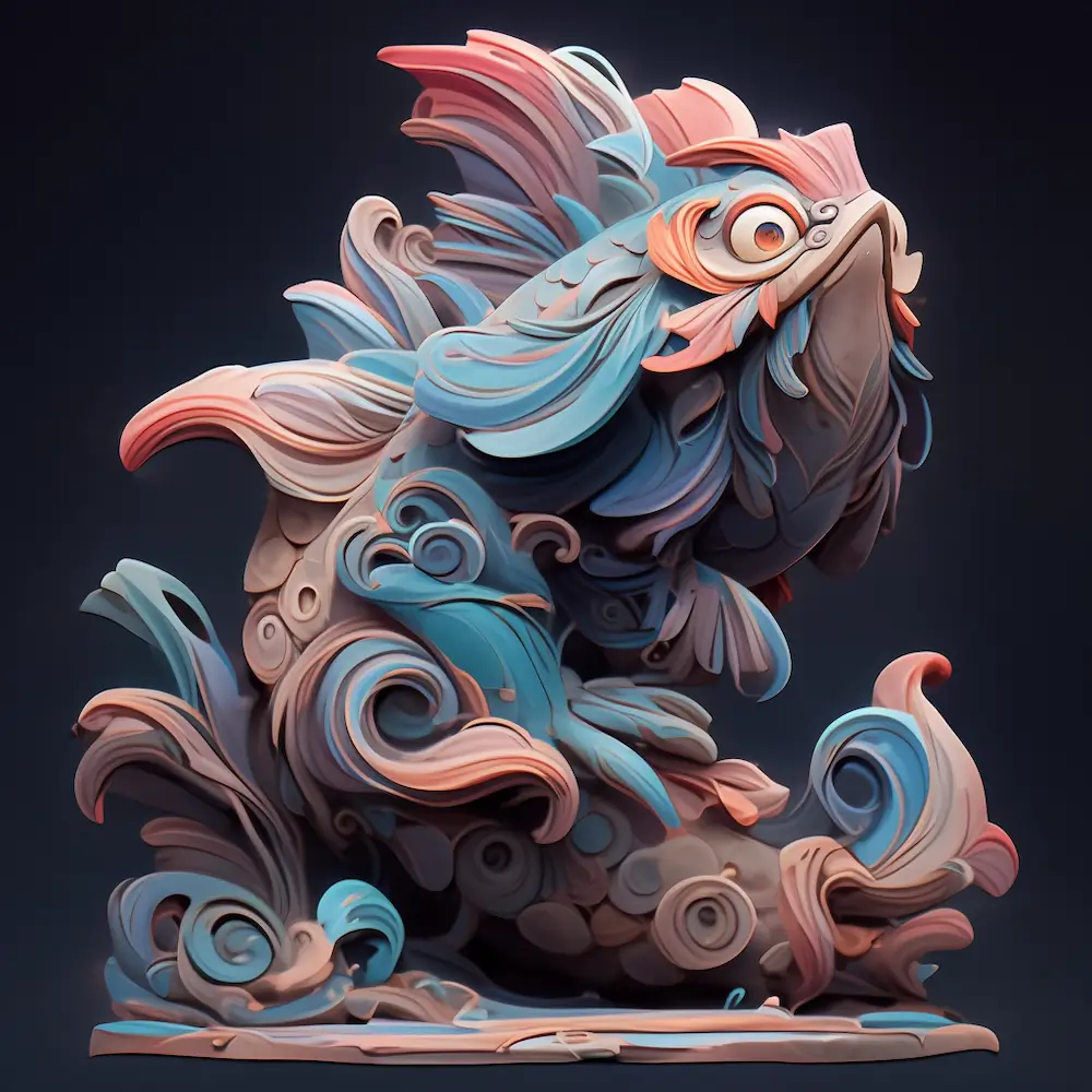 marble sculpture of a fish